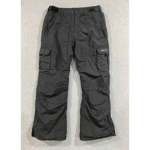 Arctix Snow Pants Womens Size Large Insulated Hook Adjustable Zippered Leg Black